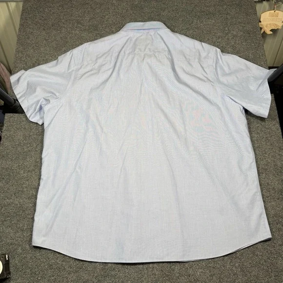 Untuckit Hillstowe WF Shirt Mens 2XL Blue Cotton Short Sleeve Business Casual - Picture 7 of 7